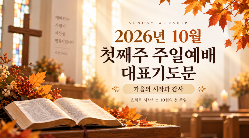 10월 첫째주 주일예배 대표기도문 이미지