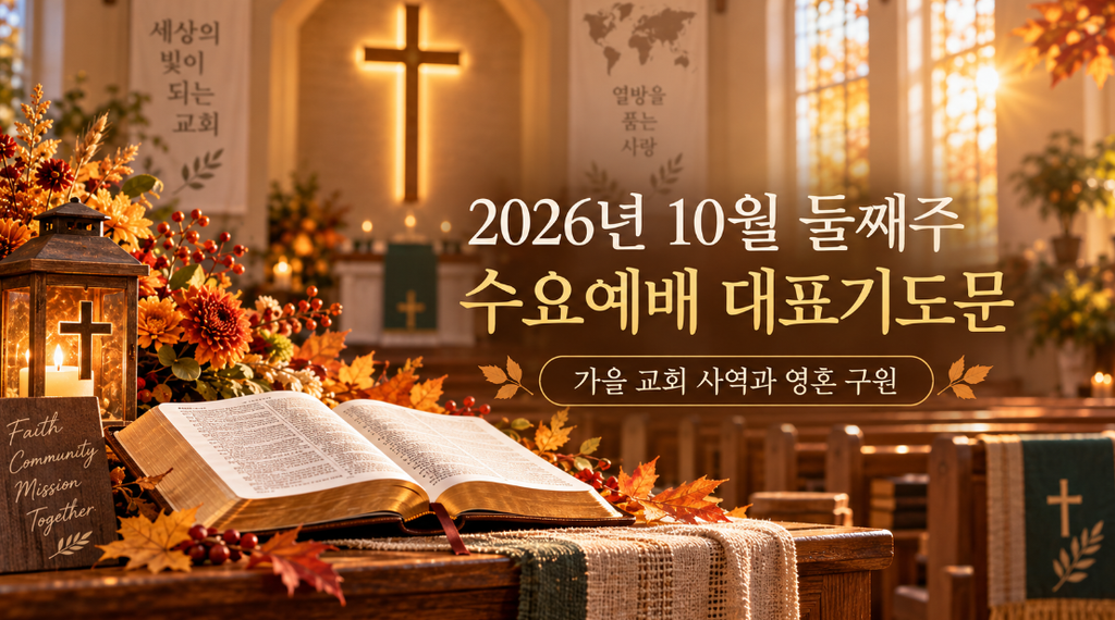 2026년 10월 둘째주 수요예배 대표기도문 이미지 