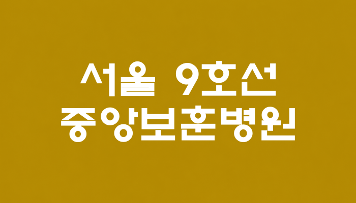 서울 9호선 중앙보훈병원역 대표 이미지